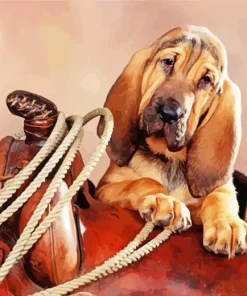Brown Bloodhound Puppy Diamond Painting