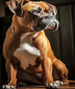 Brown Boxer Dog Diamond Painting