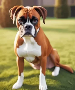 Brown Boxer Dog Art Diamond Painting