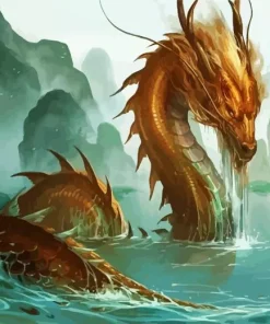 Brown Chinese Dragon Diamond Painting