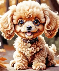 Brown Fluffy Poodle Diamond Painting