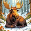Brown Moose Art Diamond Painting