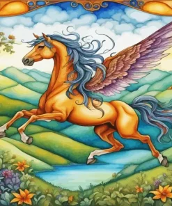 Brown Pegasus Diamond Painting