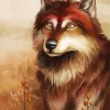 Brown wolf Art Diamond Painting