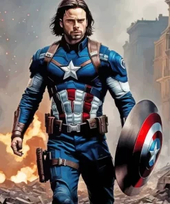 Bucky Barnes As Captain America Diamond Painting