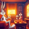 Bugs Bunny Watching TV Diamond Painting