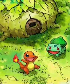 Bulbasaur And Charmander Diamond Painting