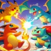 Bulbasaur Charmander Squirtle And Pikachu Diamond Painting