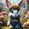 Bunny With Flower Crown Diamond Painting