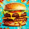 Burger Pop Art Diamond Painting