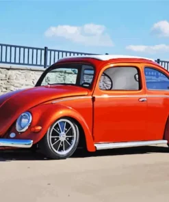 Burnt Orange VW Beetle Diamond Painting