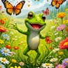 Butterflies And Frog Diamond Painting