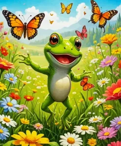 Butterflies And Frog Diamond Painting