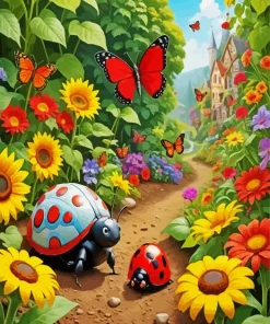 Butterflies And Ladybugs Diamond Painting