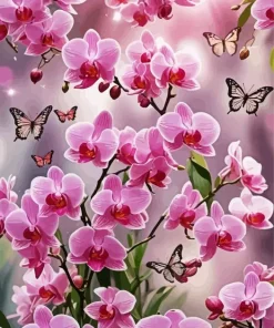 Butterflies And Orchids Diamond Painting