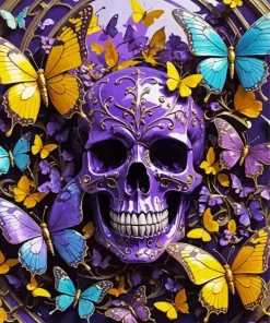 Butterflies And Skull Diamond Painting