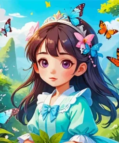 Butterflies Girl Diamond Painting