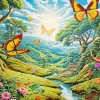 Butterflies Landscape Diamond Painting