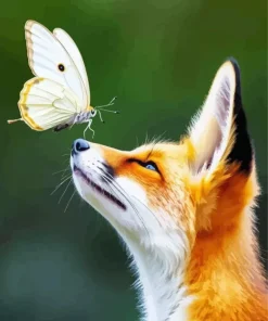 Butterfly And Fox Diamond Painting