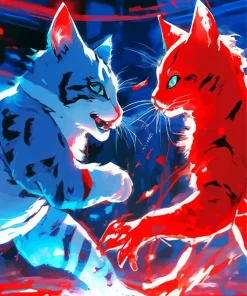 Cats Fighting Diamond Painting