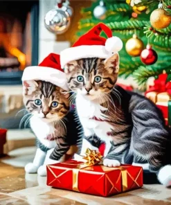 Christmas Cats Diamond Painting