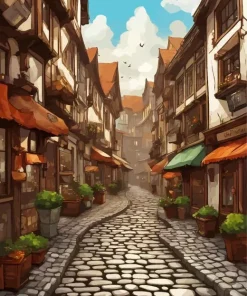 Cobblestone Street Diamond Painting