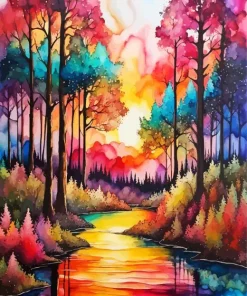 Colorful Forest Art Diamond Painting