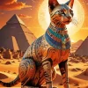 Cool Egyptian Cat Orange Diamond Painting