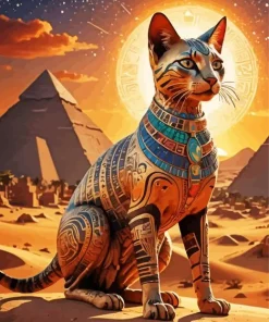 Cool Egyptian Cat Orange Diamond Painting