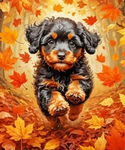 Cool Fall Dog Art Diamond Painting