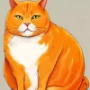 Cool Fat Orange Cat Art Diamond Painting