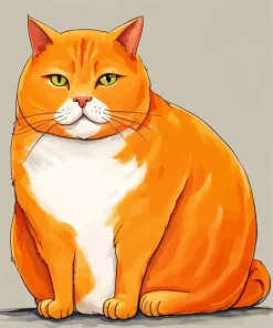 Cool Fat Orange Cat Art Diamond Painting