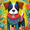 Cool Folk Art Dog Diamond Painting
