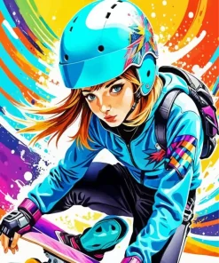 Cool Skater Girl Diamond Painting