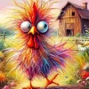 Crazy Funny Chicken Art Diamond Painting