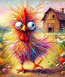 Crazy Funny Chicken Art Diamond Painting