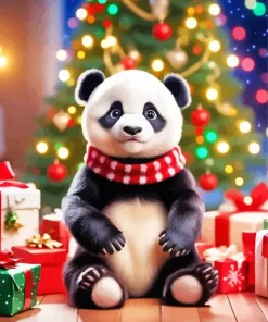 Cute Festive Panda Diamond Painting