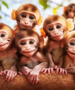 Cute Funny Monkeys Diamond Painting