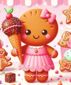 Cute Gingerbread Art Diamond Painting