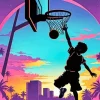 Dunking Silhouette Diamond Painting