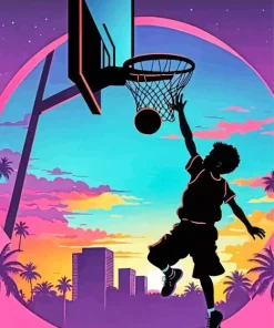 Dunking Silhouette Diamond Painting