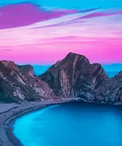 Durdle Door Purple Sky Diamond Painting