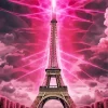 Eiffel Tower Pink Sky Diamond Painting