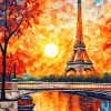 Eiffel Tower Sunset Diamond Painting