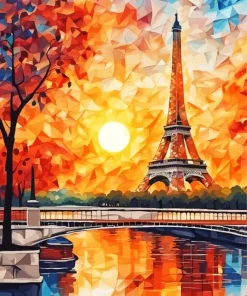 Eiffel Tower Sunset Diamond Painting