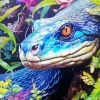 Electric Blue Snake Art Diamond Painting