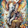 Fairy Elephant And Butterflies Art Diamond Painting
