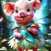 Fairy Pig Art Diamond Painting