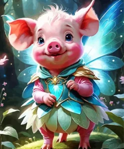 Fairy Pig Art Diamond Painting