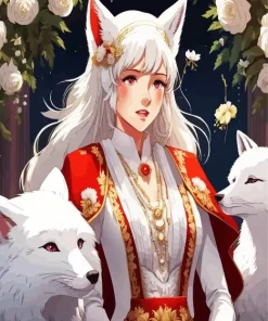 Female Kitsune Mask Art Diamond Painting